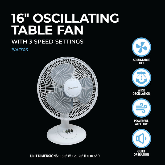 16" Oscillating Table Fan