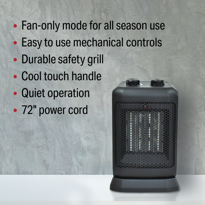 10" 1500/750W Oscillating Ceramic Heater