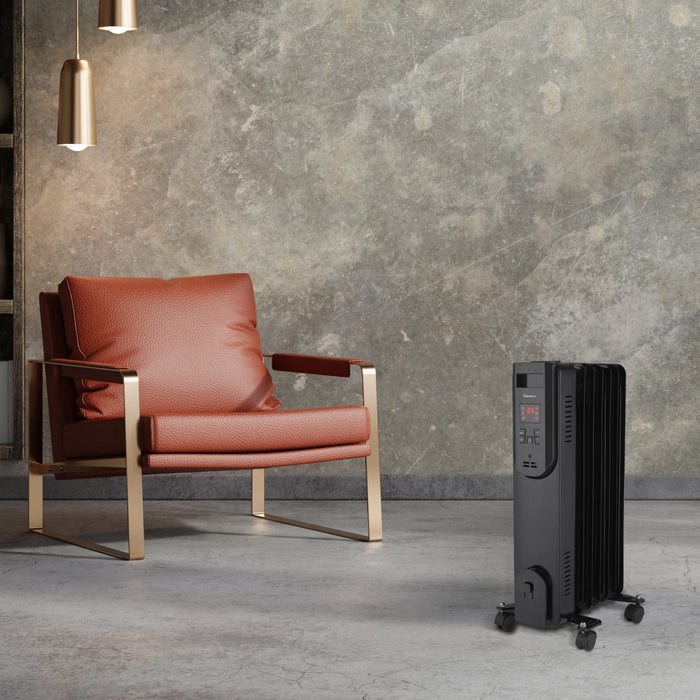 24" 1500/900/600W Digital Oil-Filled Heater with Remote