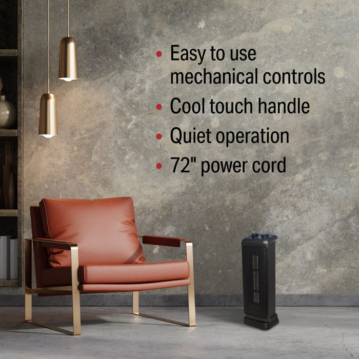 17” 1500/750W Oscillating Ceramic Tower Heater