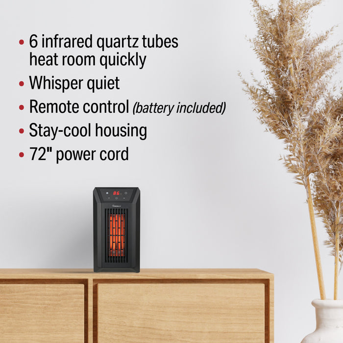 13" 1500/1000W Digital 6 Tube Infrared Heater with Remote