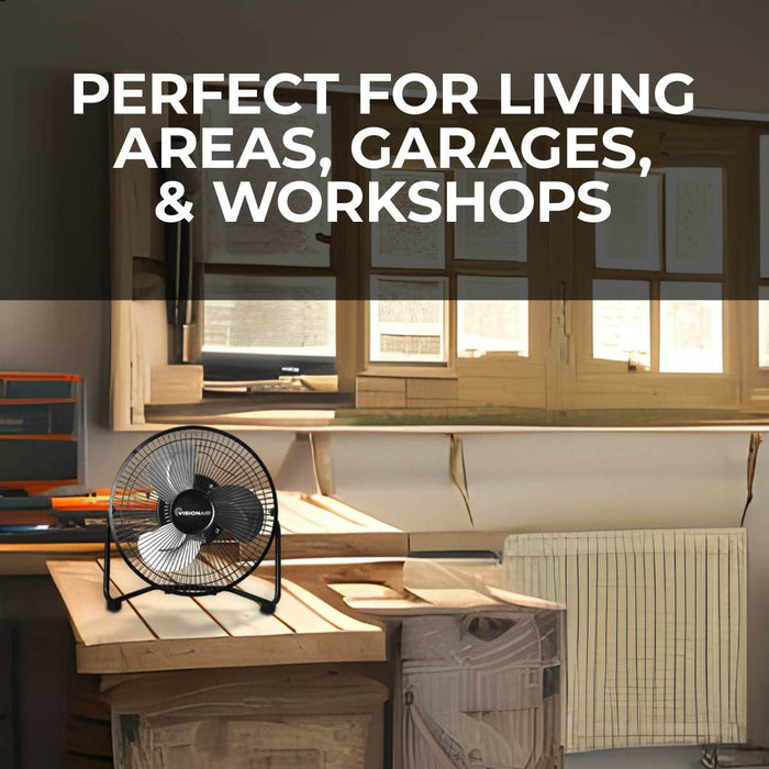 9" High Velocity Floor Fan with copper oil bearing motor