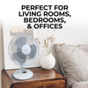 12" Oscillating Table Fan - White