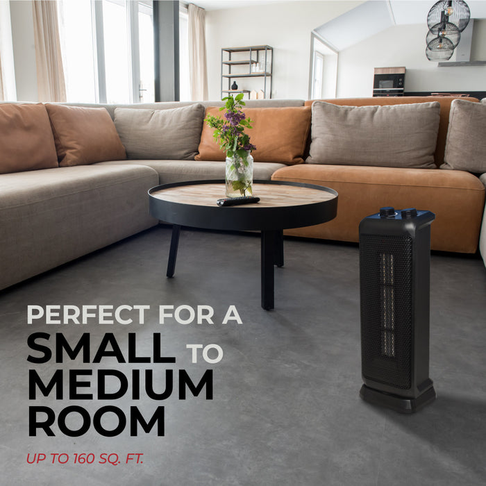 17” 1500/750W Oscillating Ceramic Tower Heater