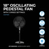 18" Oscillating Pedestal Fan with Remote