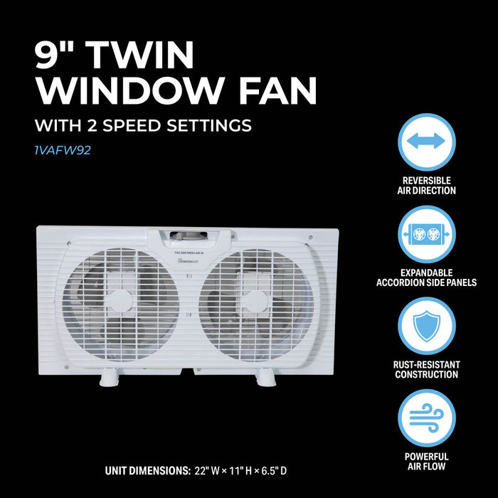 9" Twin Window Fan
