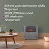 18" 1500/1000W Digital 6 Tube Infrared Heater with Remote, Grey wood finish