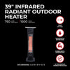 39" Outdoor 1500/750W Carbon Fiber Infrared IP55 Patio Heater With Remote