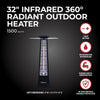 32" Outdoor 1500W 360° Carbon Fiber Infrared IP44 Patio Heater