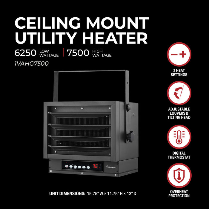 6,250/7,500W 240V Ceiling Mount Heater