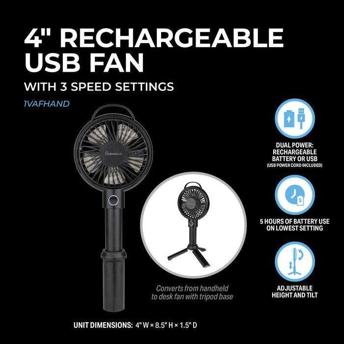 4" Rechargeable Handheld Fan