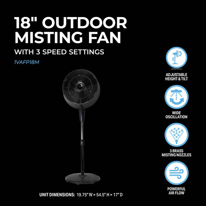 18" Outdoor Misting Fan