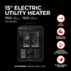 15" 1500/1300W Milkhouse Heater with 3 Prong Power Cord