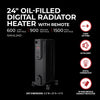 24" 1500/900/600W Digital Oil-Filled Heater with Remote